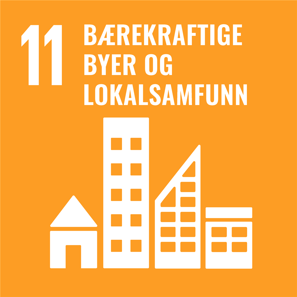 Bærekraftsmål 11: Bærekraftige byer og lokalsamfunn - Klikk for stort bilde