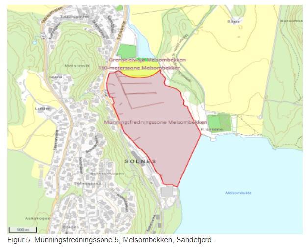 Kart over Melsombekken - Klikk for stort bilde