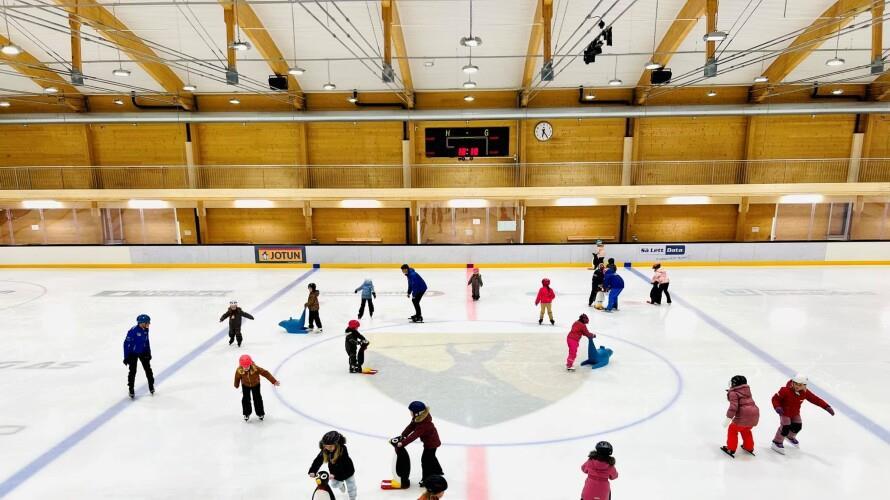 Barn på skøyteisen - Klikk for stort bilde