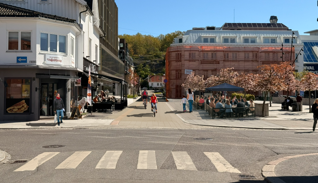 eksempel på gang- og sykkelvei - Klikk for stort bilde