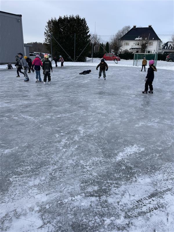 Barn på skøyteis. - Klikk for stort bilde