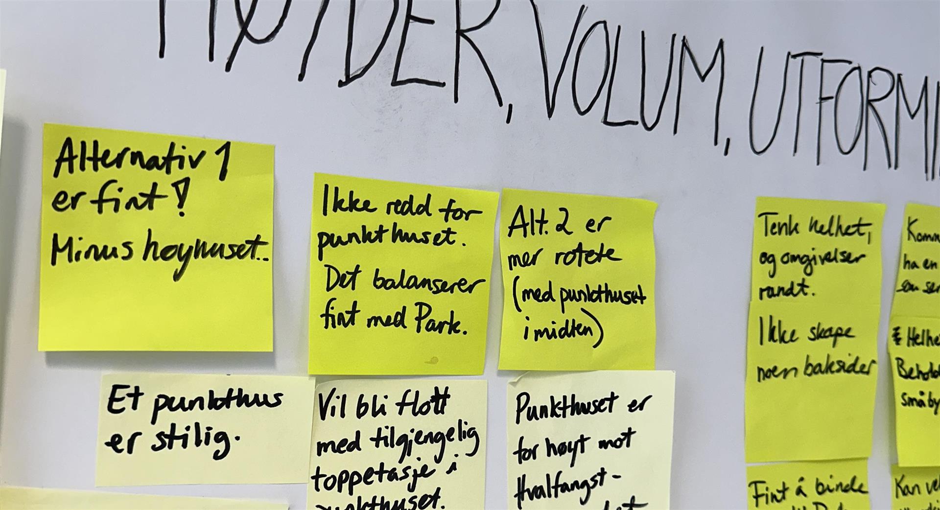 en plakat med gule lapper